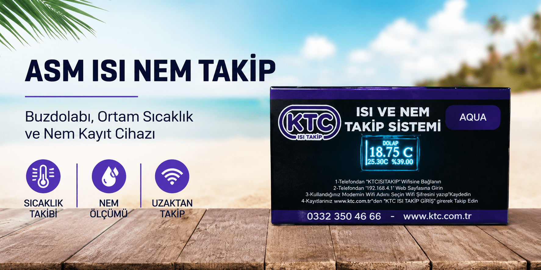 ASM Isı Nem Takip Cihazı (Buzdolabı, Ortam Sıcaklık ve Nem Kayıt)