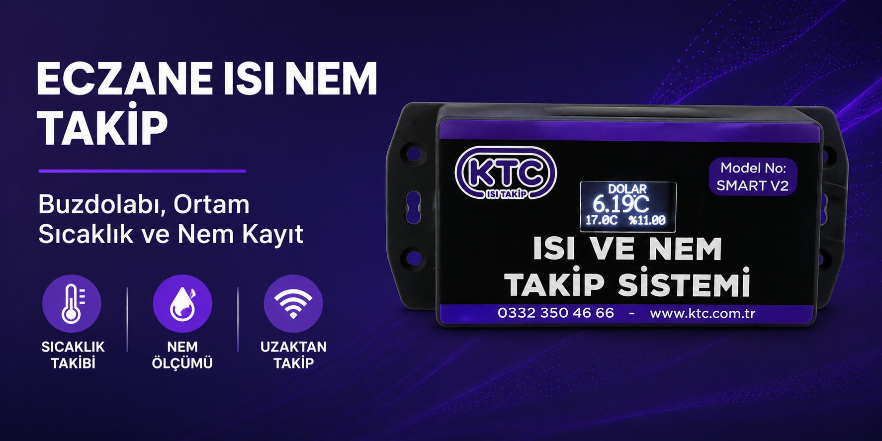 Eczane Isı Nem Takip Cihazı (Buzdolabı, Ortam Sıcaklık ve Nem Kayıt)
